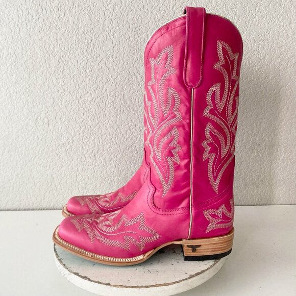 Lane SARATOGA Square Toe Womens Cowboy Boots 11 Hot Pink Western Cowgirl Tall - Picture 4 of 12